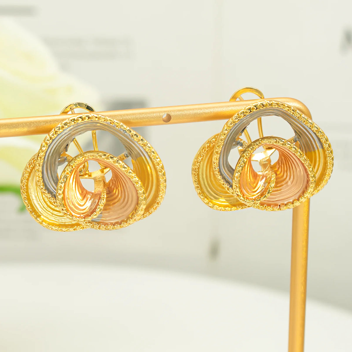 Design Stereo 3D Rose Earrings Y2K Colorful Flower Drop Earring