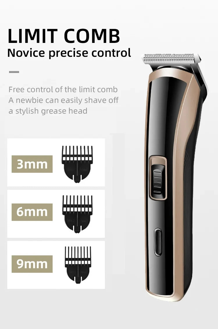 KM-418 Waterproof Hair Clipper Rechargeable Electric Trimmer