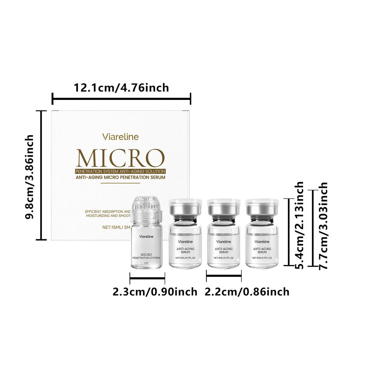 Hexapeptide Collagen Microneedle Serum Set Hydrating Facial Roller