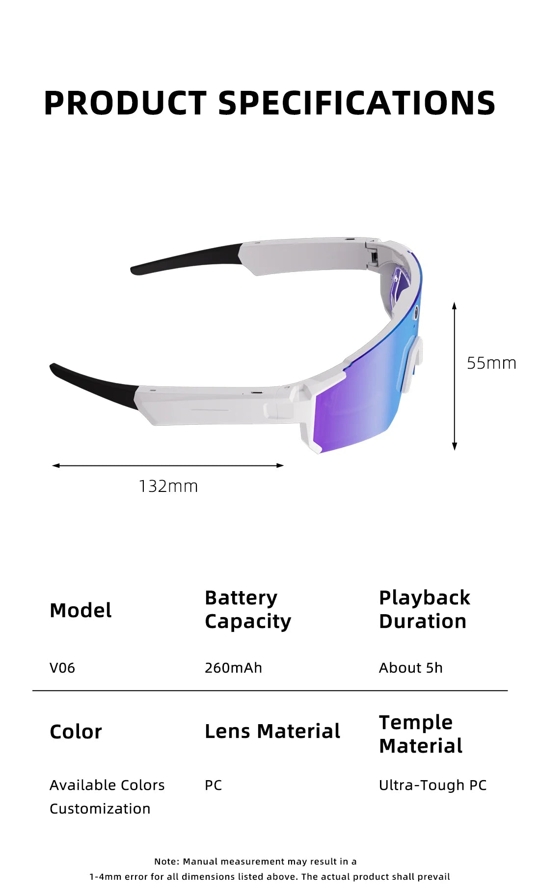 AI Smart Sports Glasses 800W HD Camera Smart Glasses