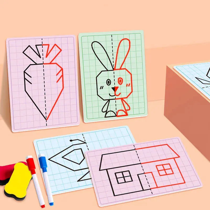 30 page children's grid symmetrical drawing toy