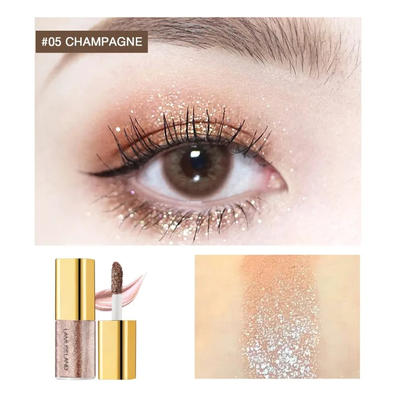 Pearly Liquid Eyeshadow Natural Smokey Silver Shimmer
