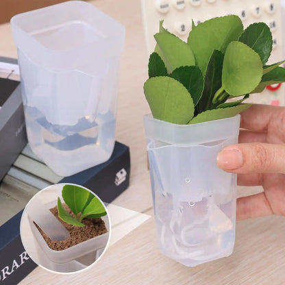 Transparent Flower Plant Pot Self Watering Planter