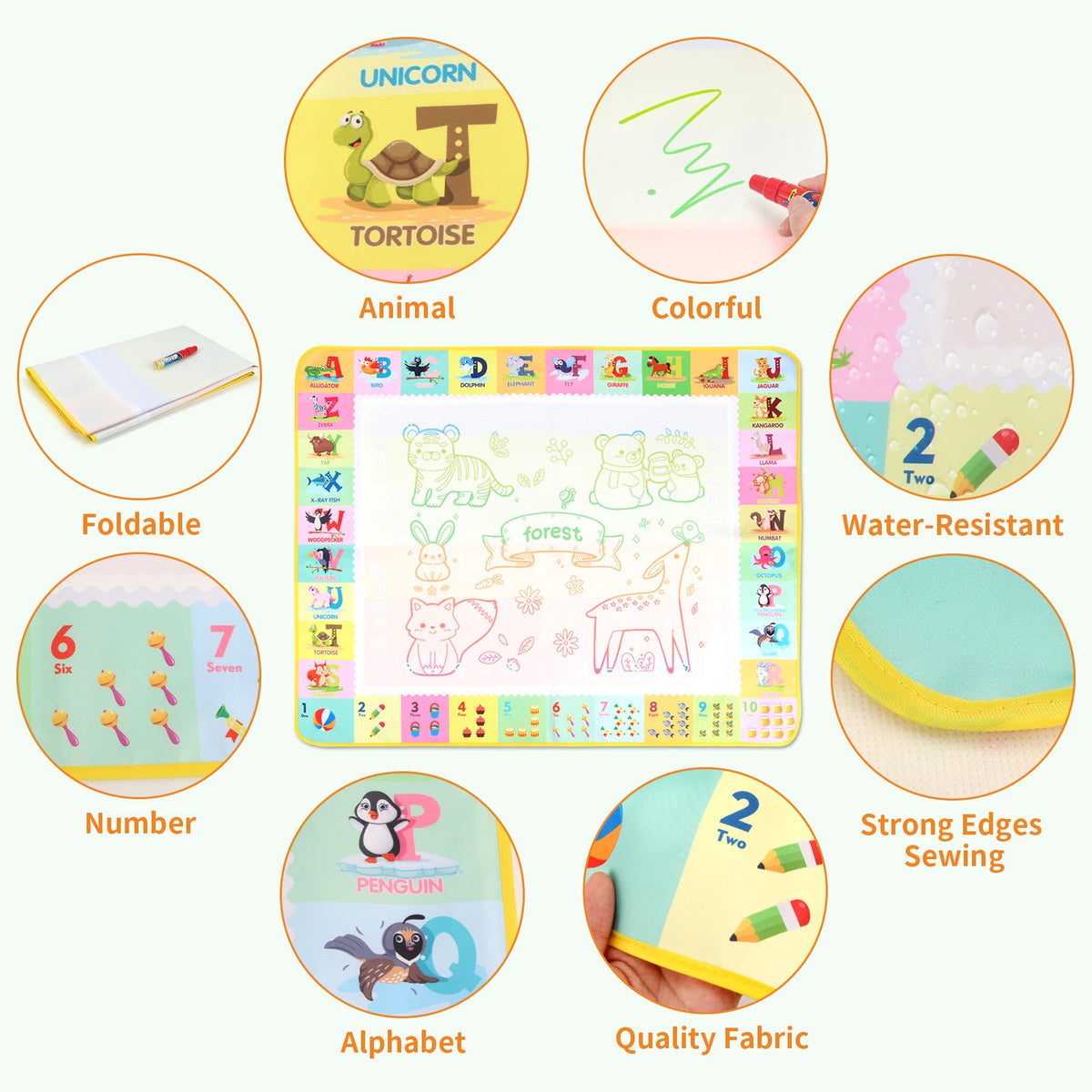 Magic Water Drawing Mat Coloring Doodle Painting Board
