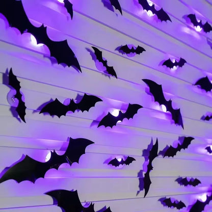 Halloween LED Night Light 3D Stereoscopic Bat Wall Decal