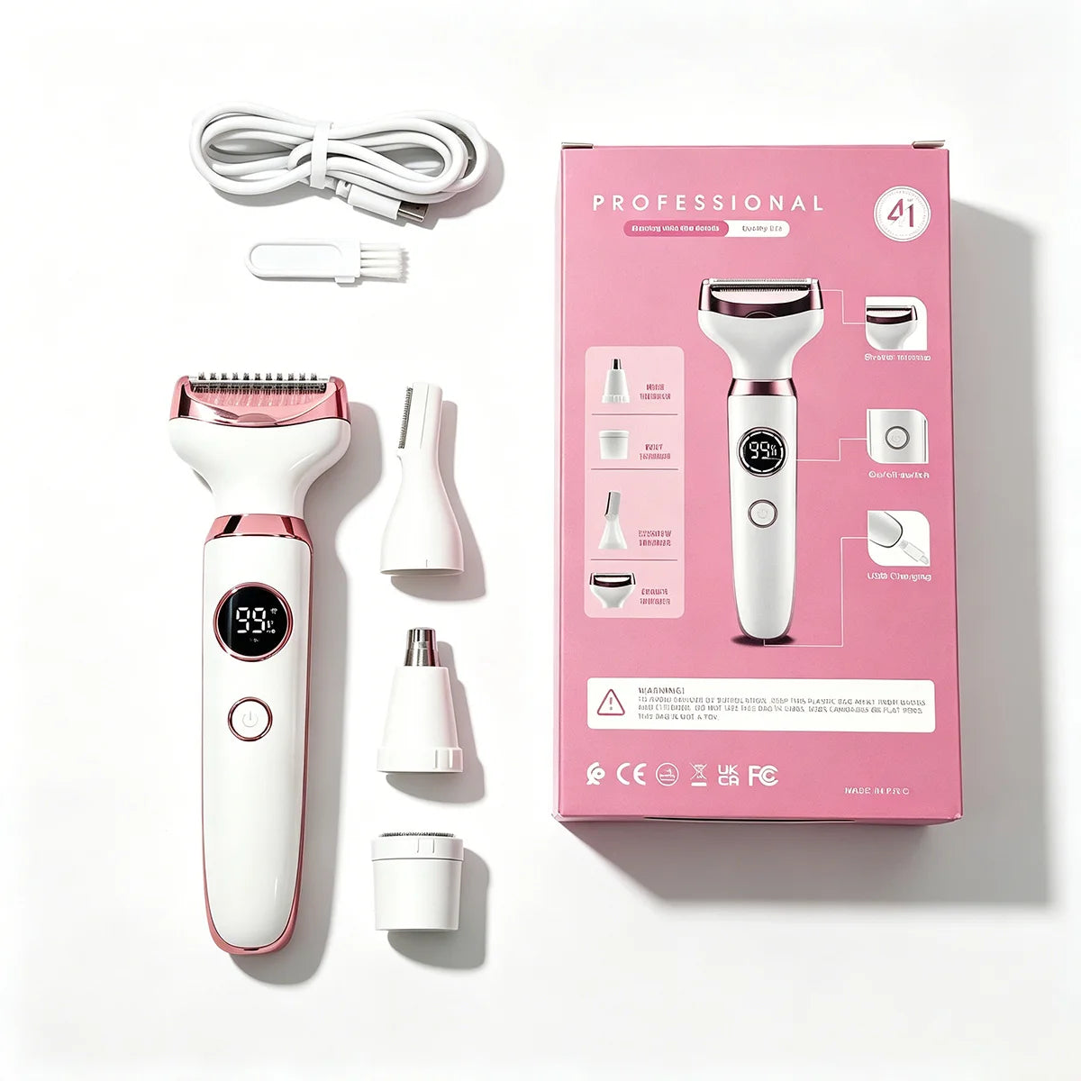 4 in 1 Lady Body Electric Trimmer Eyebrow Nose Women