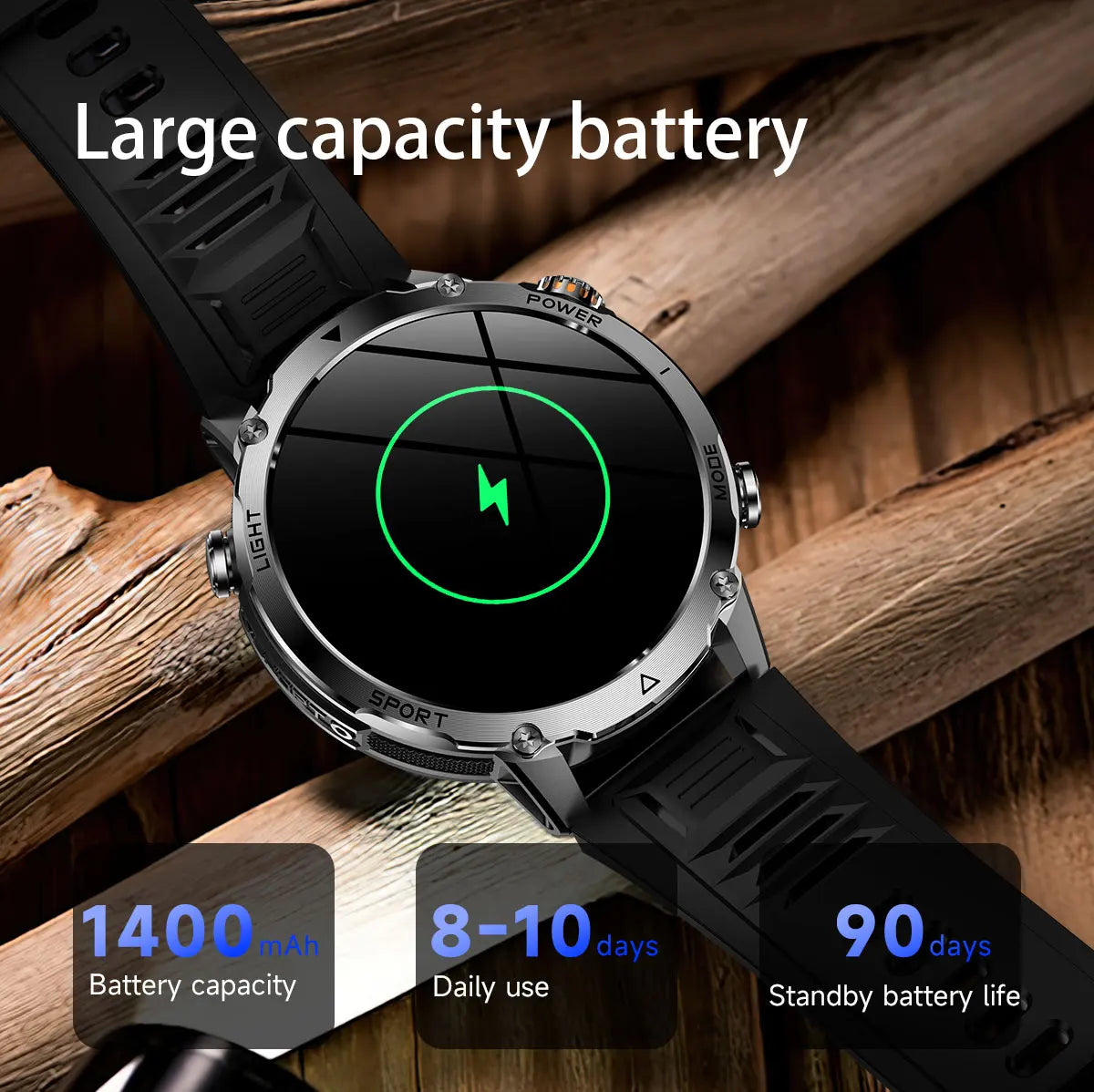 New TANK Ultra 1400mAh Battery Military Smart Watch
