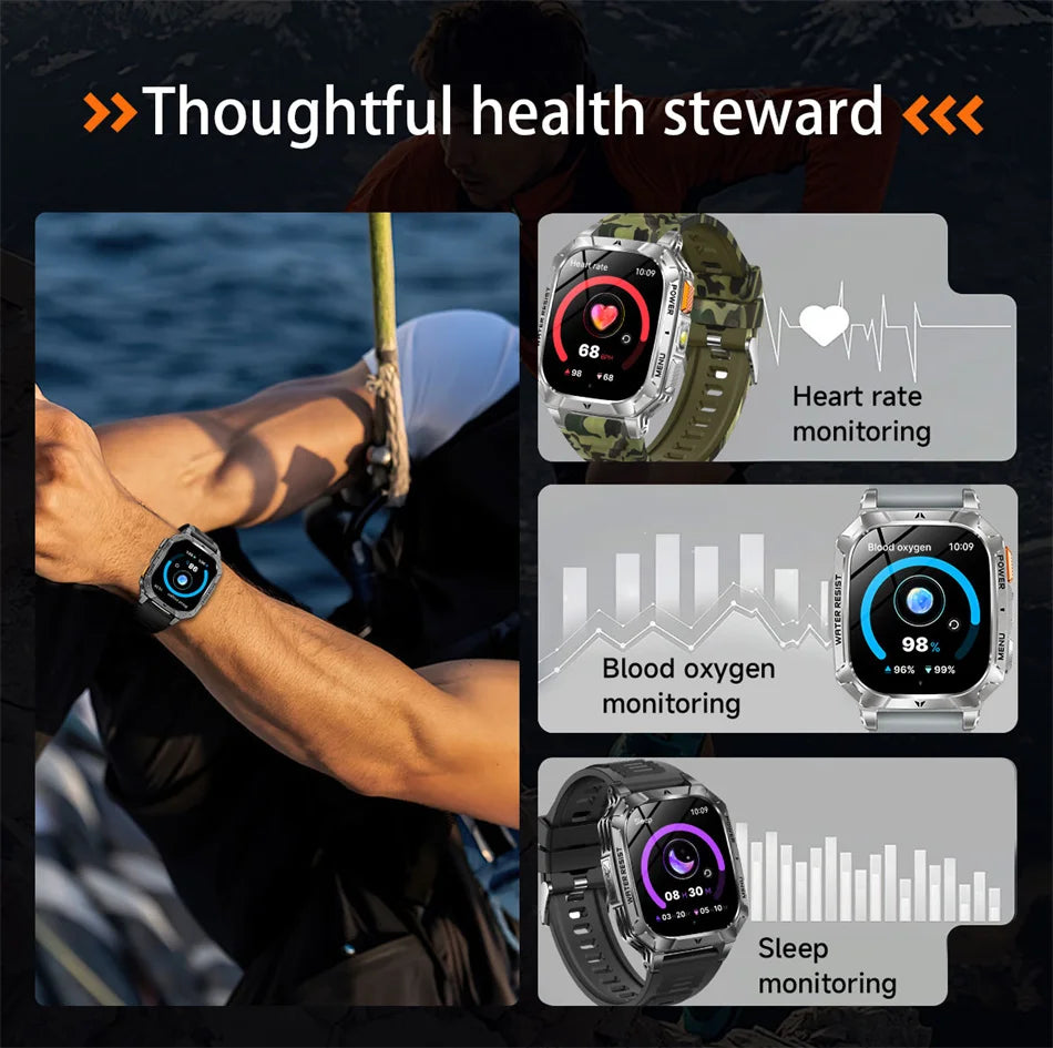 1400mAh Super Battery Durable Adult Smart Watch 2.01 inch