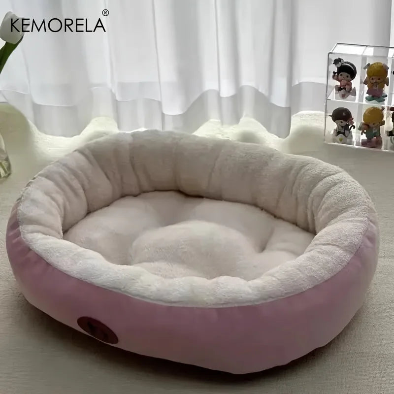 Plush Oval Pet Bed for Thickened machine Washable