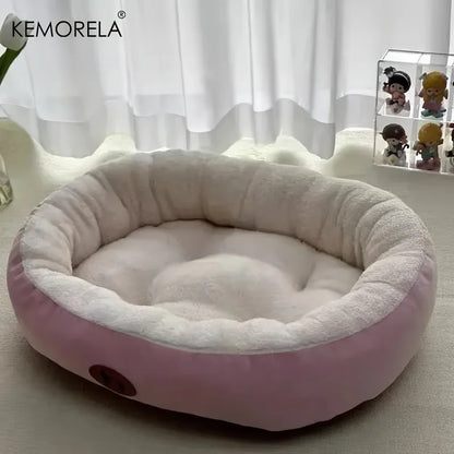 Plush Oval Pet Bed for Thickened machine Washable