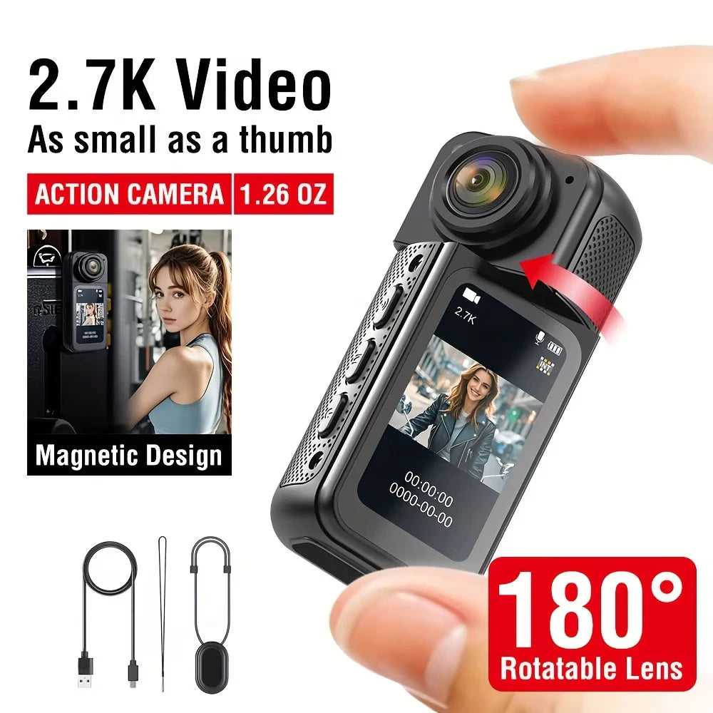Motorcycle Mini Recorder 2.7K Finger Action Camera Lightweight
