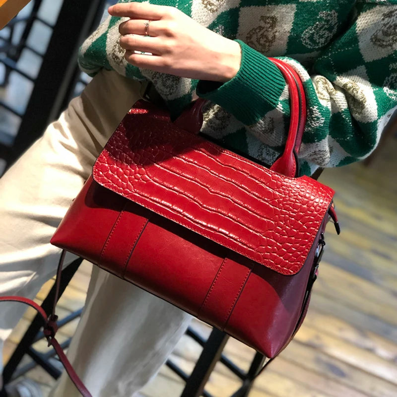 Women's Cowhide Genuine Leather Bag Crossbody Design
