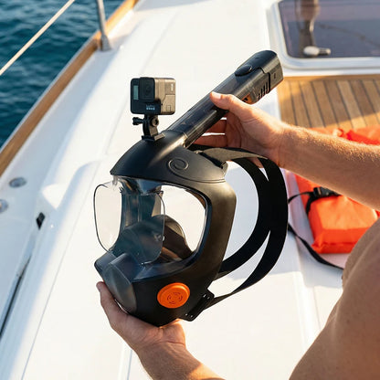 Full Face Snorkel Mask 180° Panoramic View Dry Top Snorkel