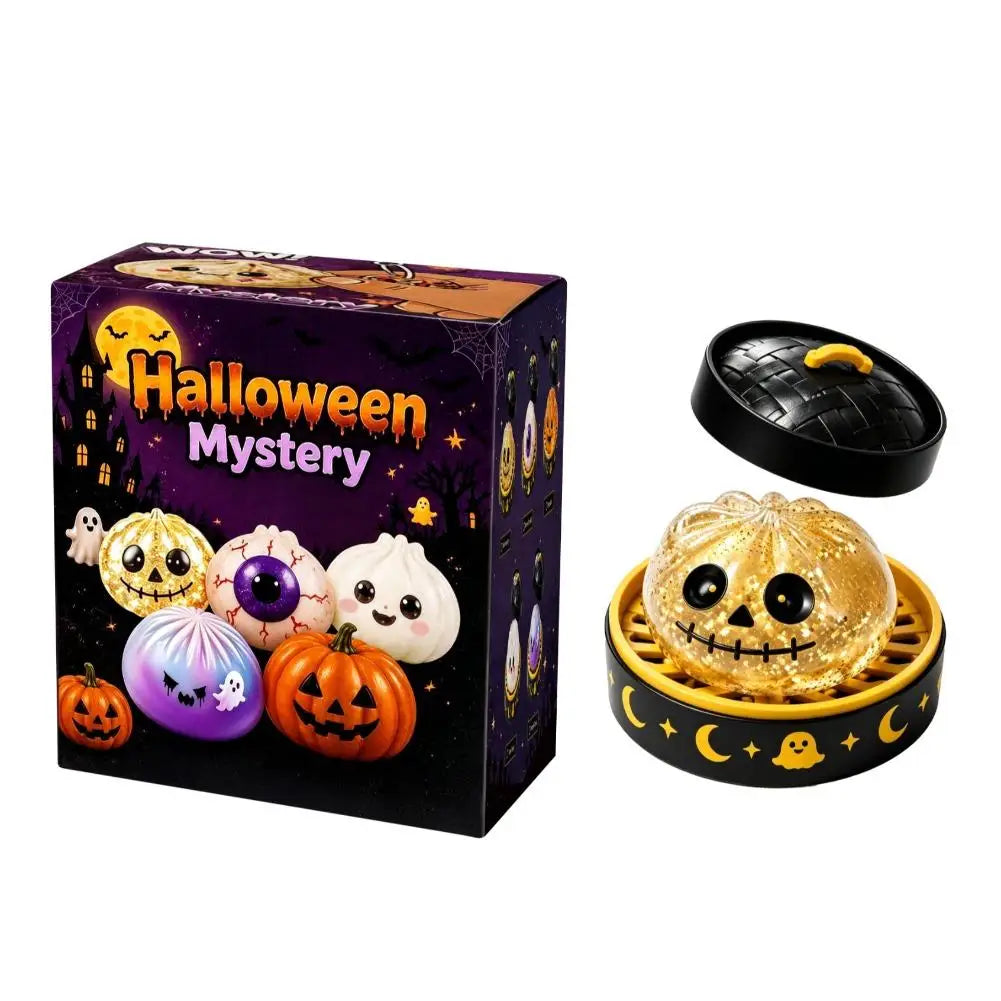 Soft Squishy Dumpling Toy With Halloween Theme Box