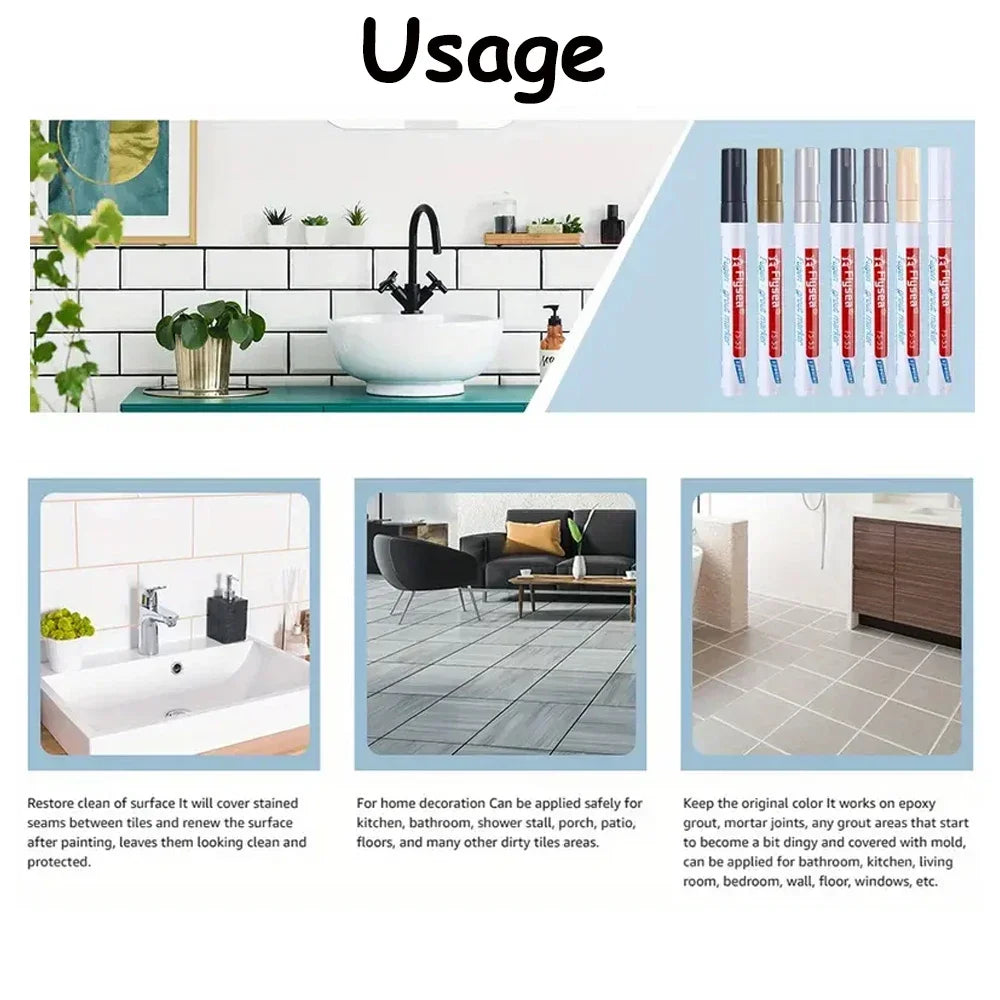 Floor Tile Marker Pen Wall Grout Pen Waterproof