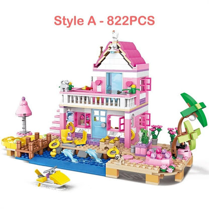 Summer Holiday City House Seaside Villa Building Blocks