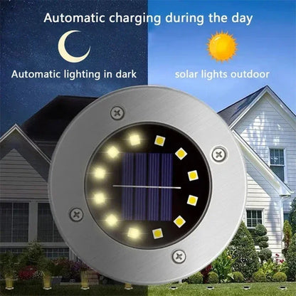 Solar Lights Outdoor 8/20LEDs Disk Underground Lamp