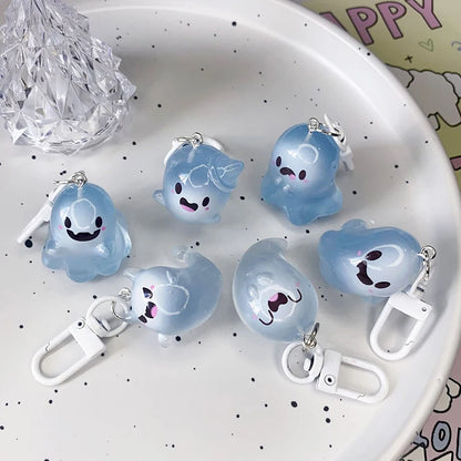 Luminous Halloween Ghost Key Chain Cartoon Jelly Doll