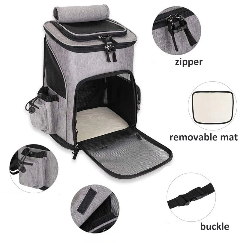 Breathable Pet Cat Carrier Backpack Foldable Pet Carrier Transport