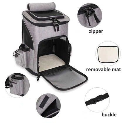 Breathable Pet Cat Carrier Backpack Foldable Pet Carrier Transport