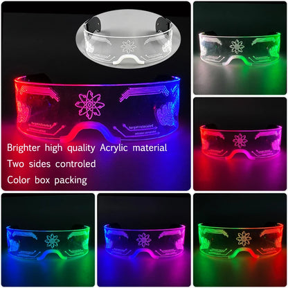 New Acrylic Luminous Glowing Cyberpunk Glasses LED Light