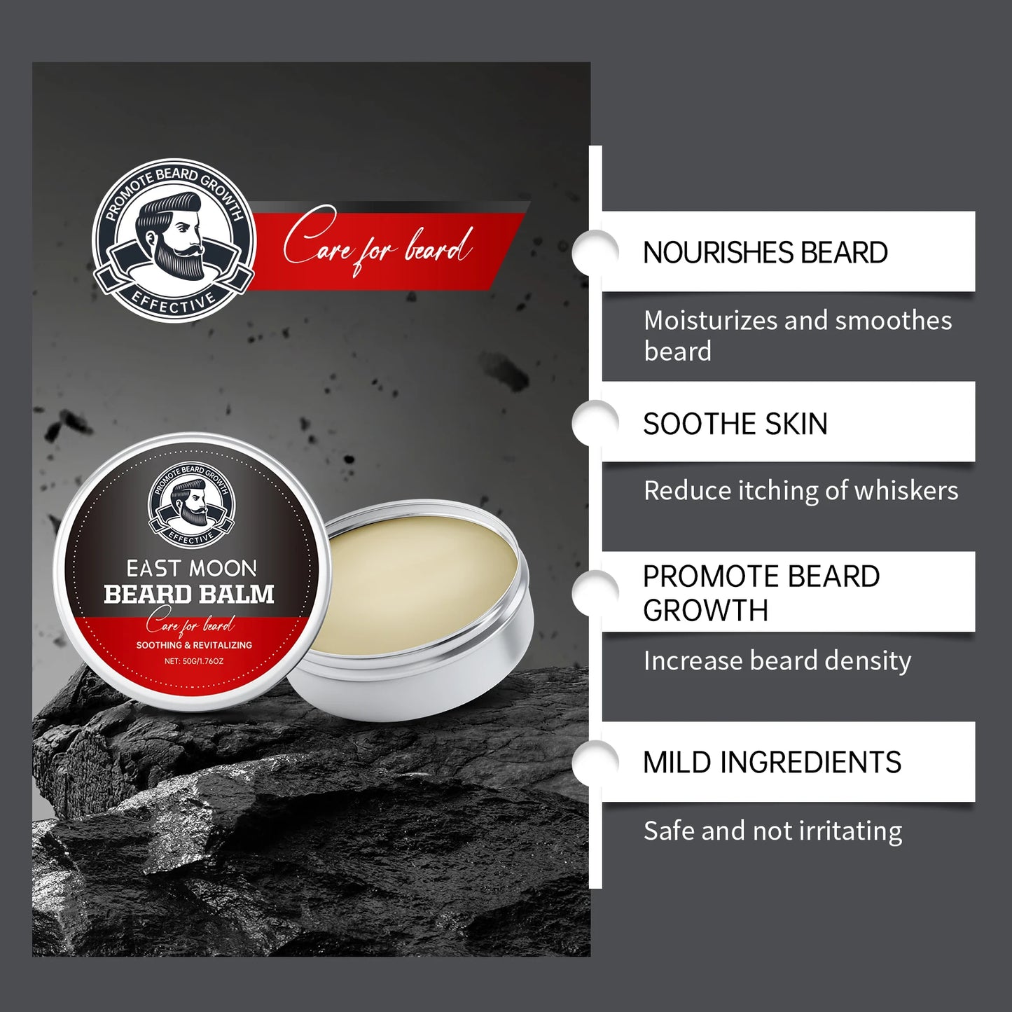Coconut Oil Textured Beard Wax Reduces Frizz Deep Cleans