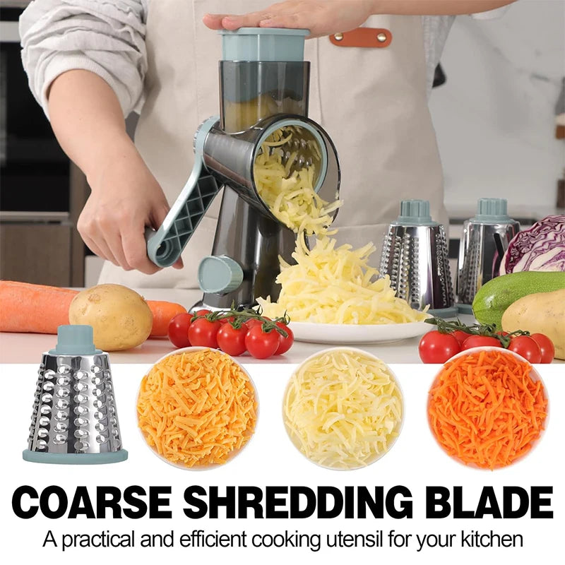 3 in 1 Rotary Cheese Grater Versatile Slicer