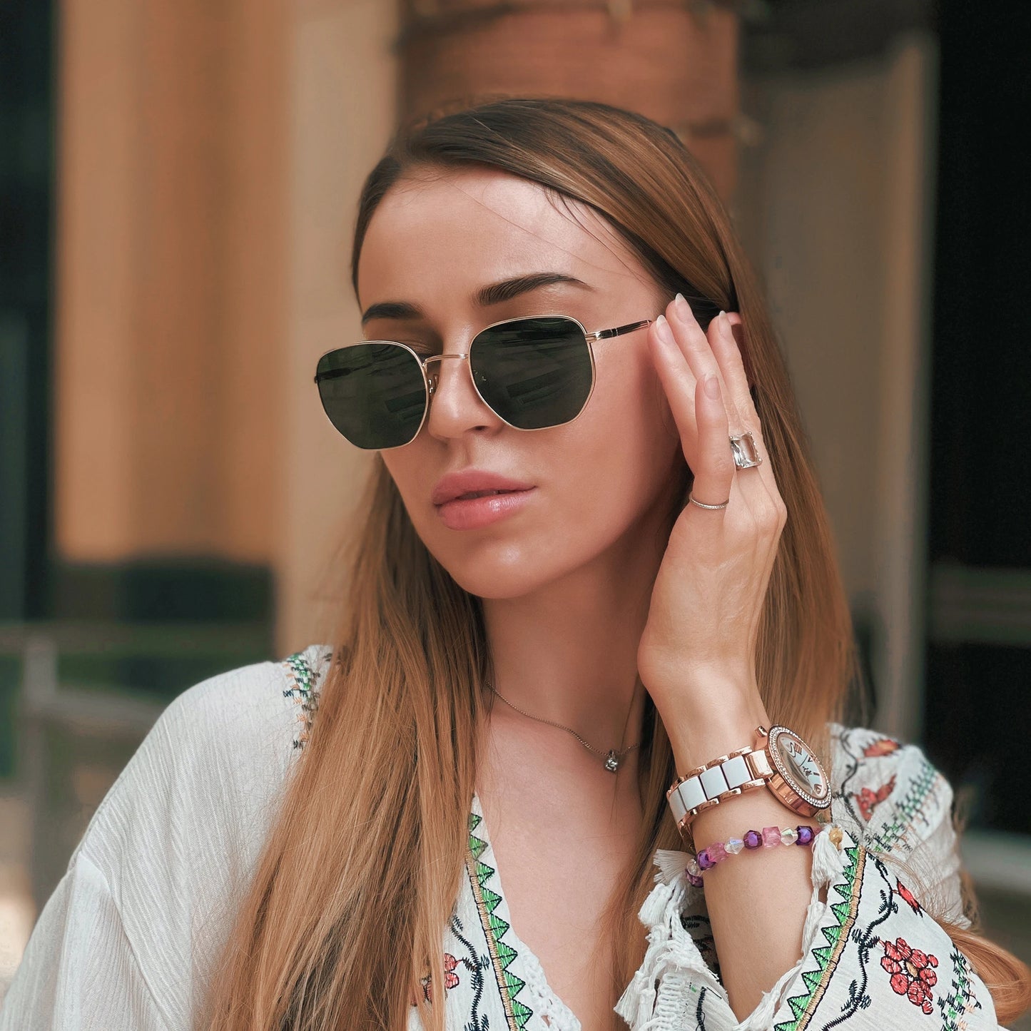 ZENOTTIC Fashion Hexagonal Geometry Polarized Sunglasses