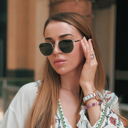 ZENOTTIC Fashion Hexagonal Geometry Polarized Sunglasses