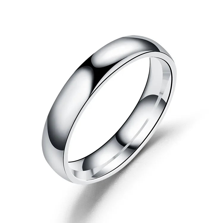 Simple 4mm 6mm Titanium Ring Women Men Prevent Allergy
