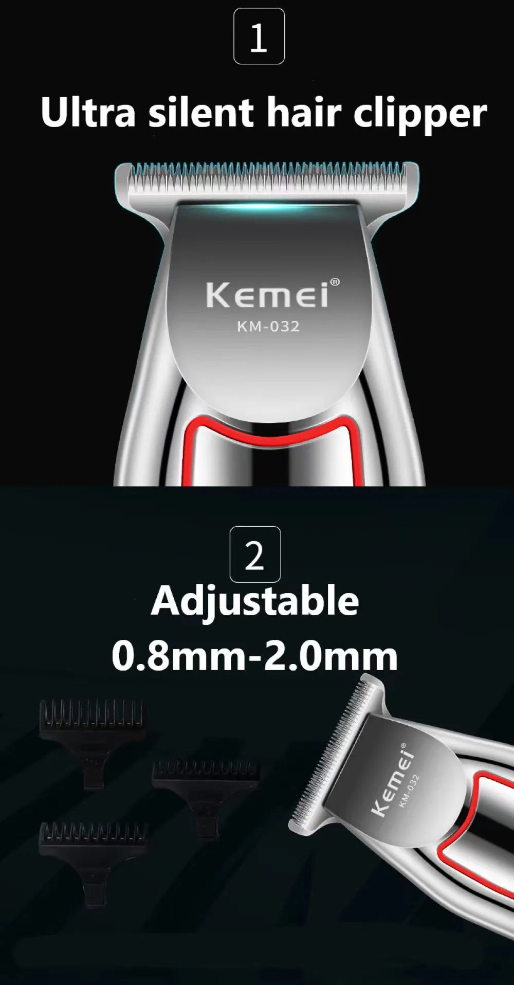 KEMEI Profession Hair Trimmer Electric Beard Trimmer