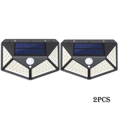 Solar Lights Outdoor 100 LED Wall Lamp Motion Sensor Lights