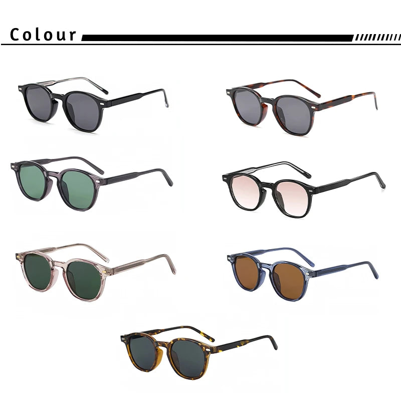 Caterside Polarized Round Sunglasses Men TR Frame