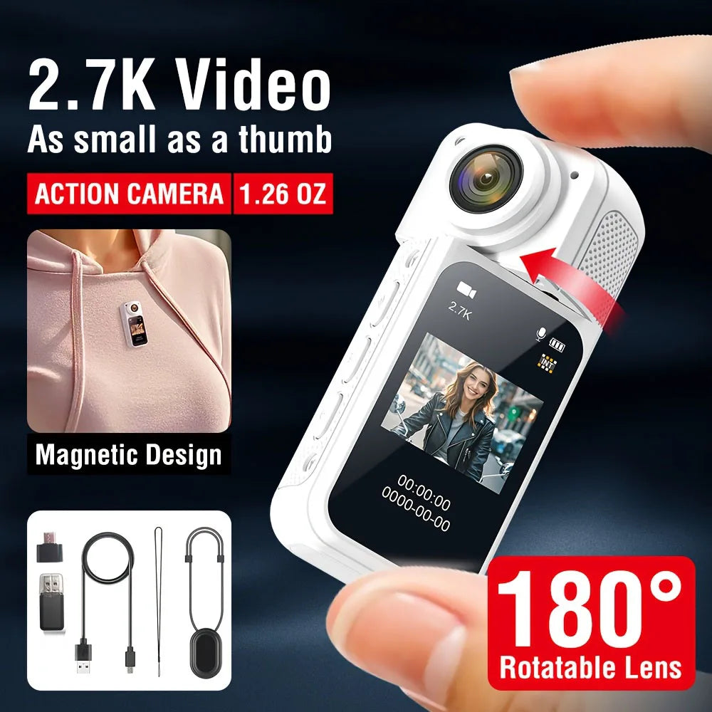 Motorcycle Mini Recorder 2.7K Finger Action Camera Lightweight