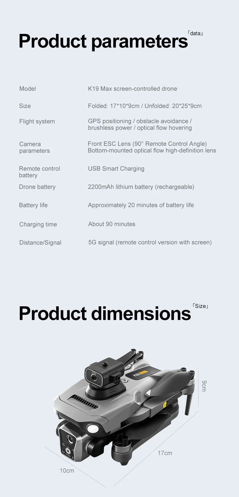 New K19 MAX GPS Drone Professional 8K Camera
