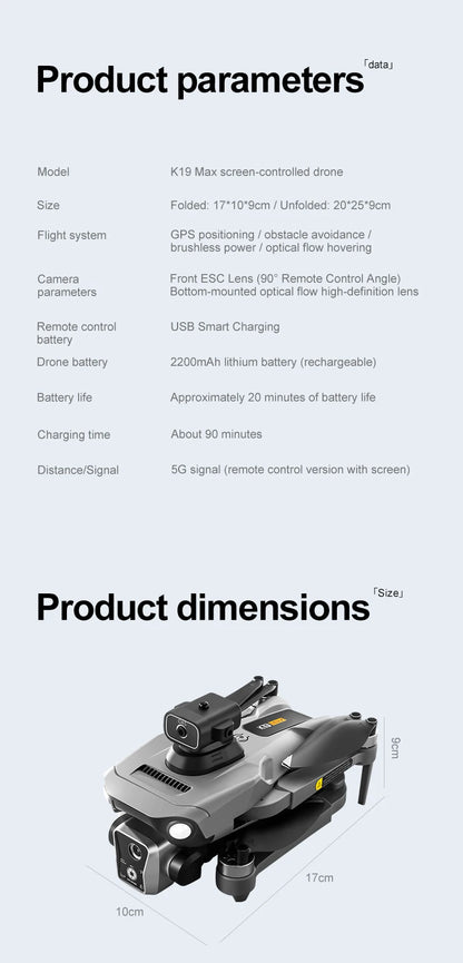New K19 MAX GPS Drone Professional 8K Camera