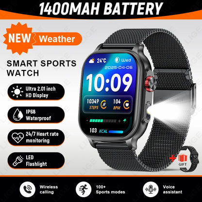LIGE New Built-in 1400mAh Super Large Battery Smart Watch
