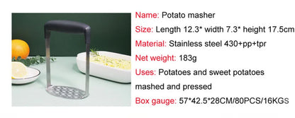 Stainless Steel Potato Pusher Pressed Potato Masher