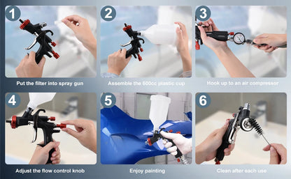 AEROPRO R500 LVLP Air Spray Gun A610 Paint Gun