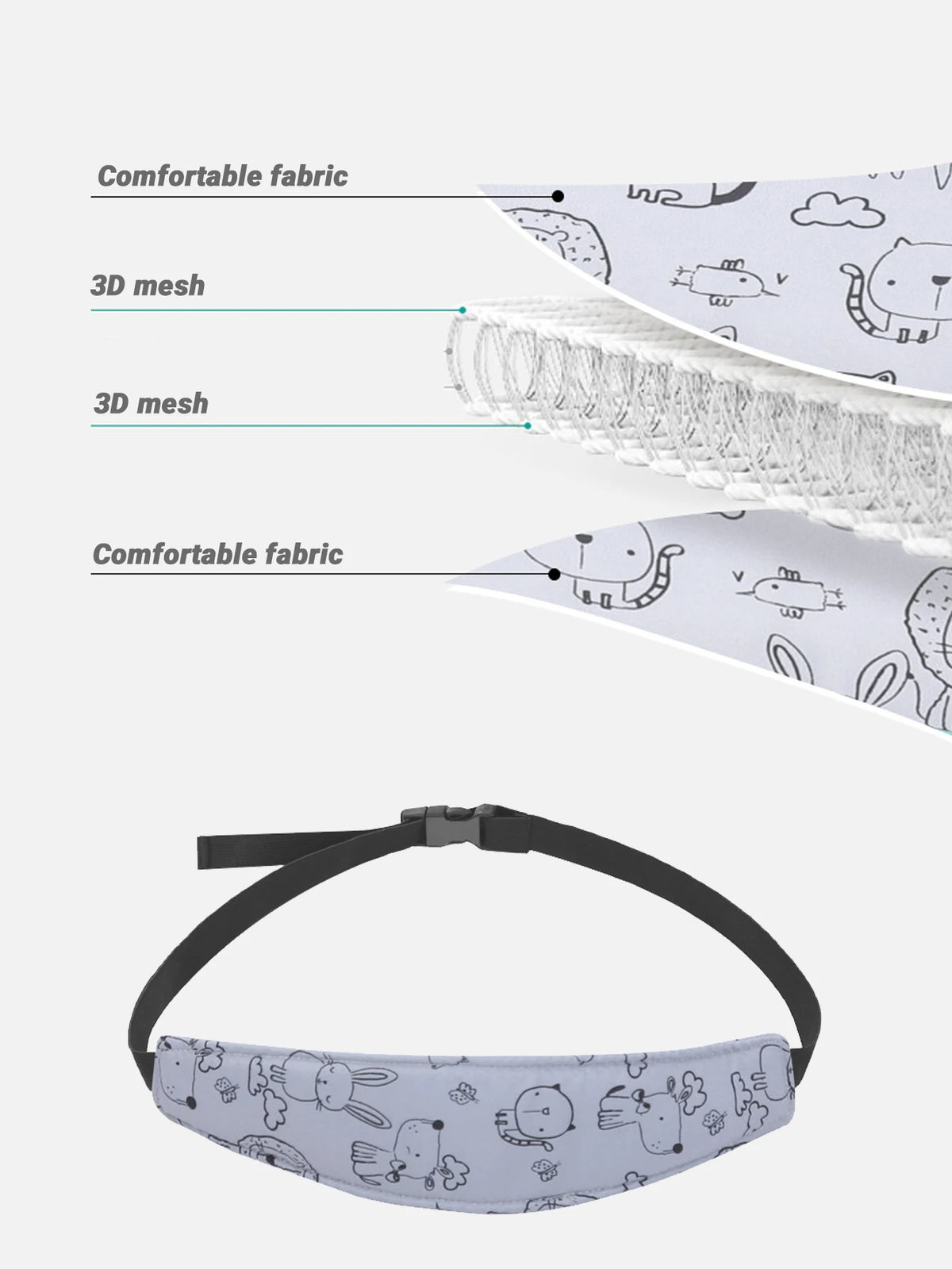 Baby Car Seat Head Support Children Stroller Fastening Belt