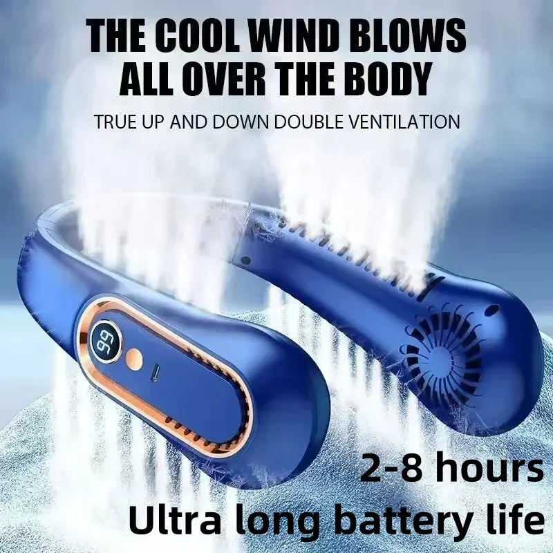 8000mAh USB Hanging Neck Fan Portable Bladeless
