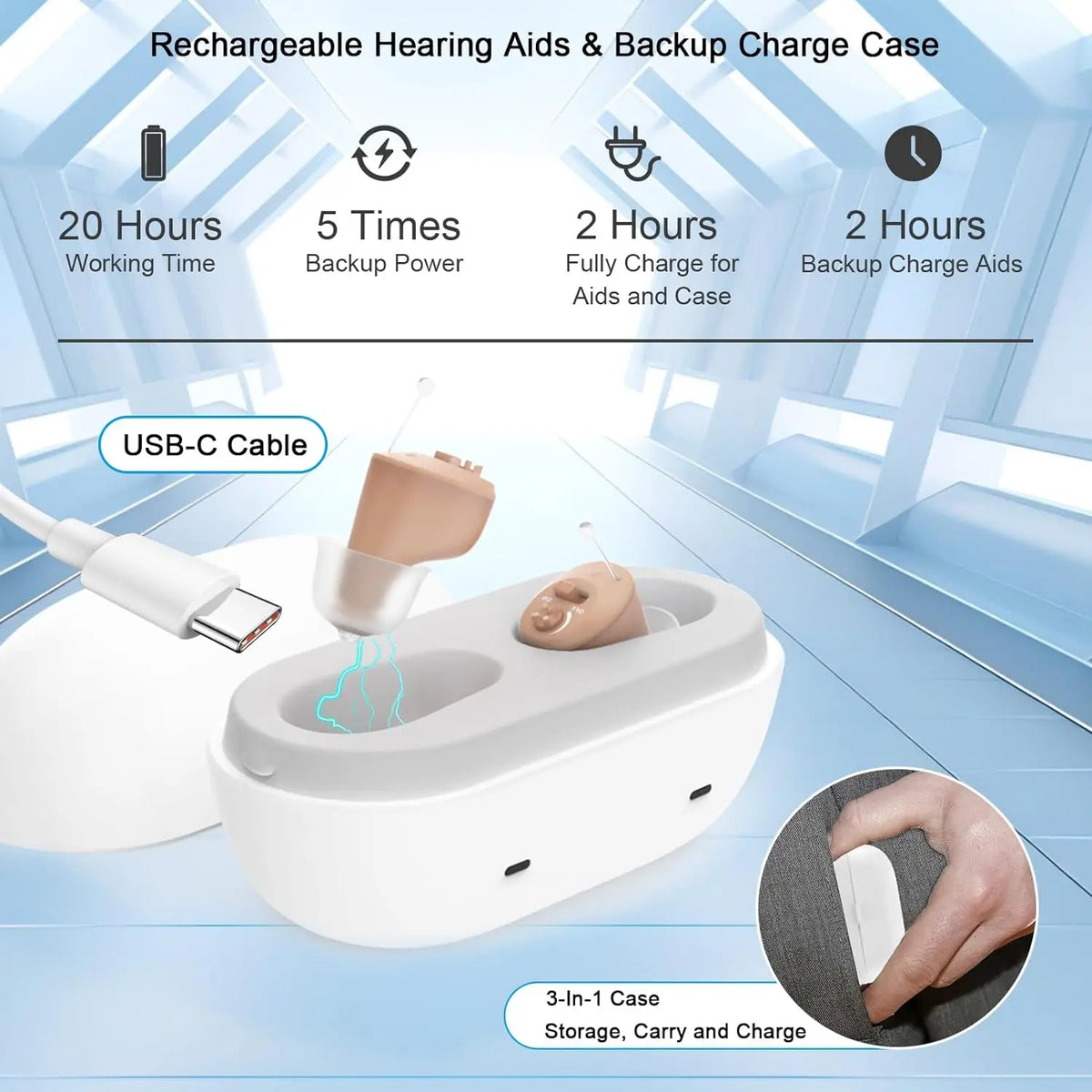 Hearing Aid Rechargeable Digital Hearing Aids