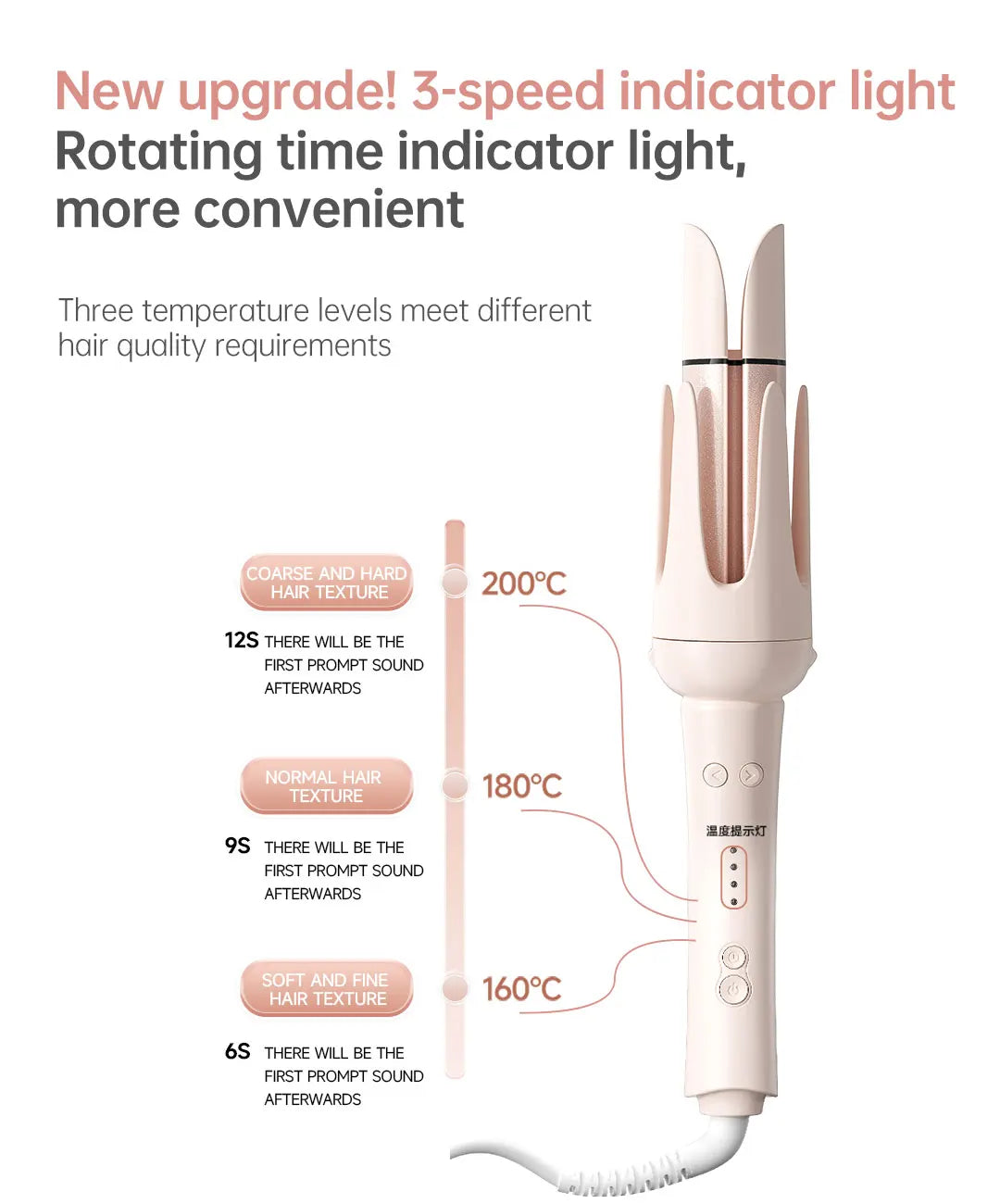 Auto Curling Iron Professional 3 Speed Rotary Hair Curler