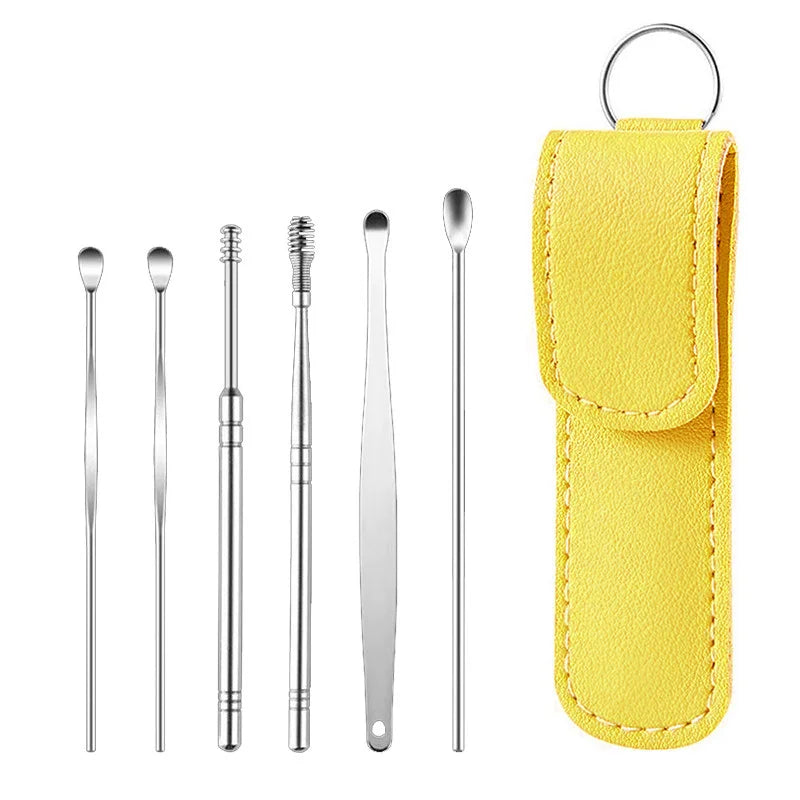 Stainless Steel Ear Cleaner Portable Ear Spoons Spiral