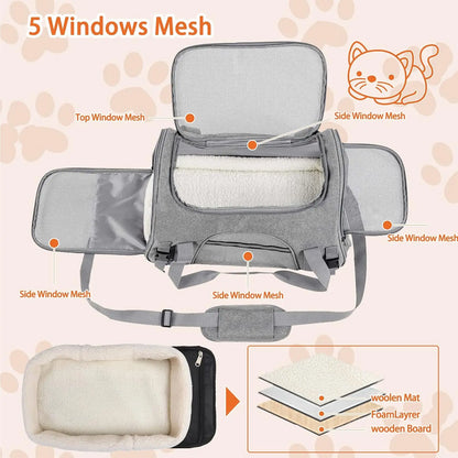 Pet Carrier Bag Airline Approved Up for Cats and Dog Carrier