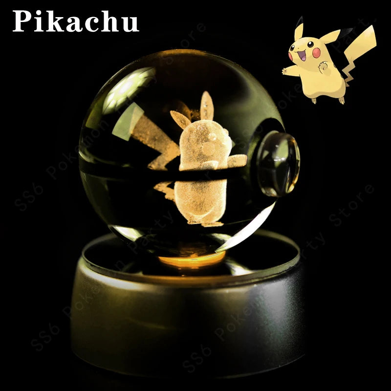 Pokemon Crystal Ball 3D Mewtwo Pikachu Gift