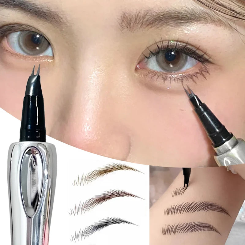 2 Forks Tip Liquid Eyebrow Pen All Day Wear Waterproof