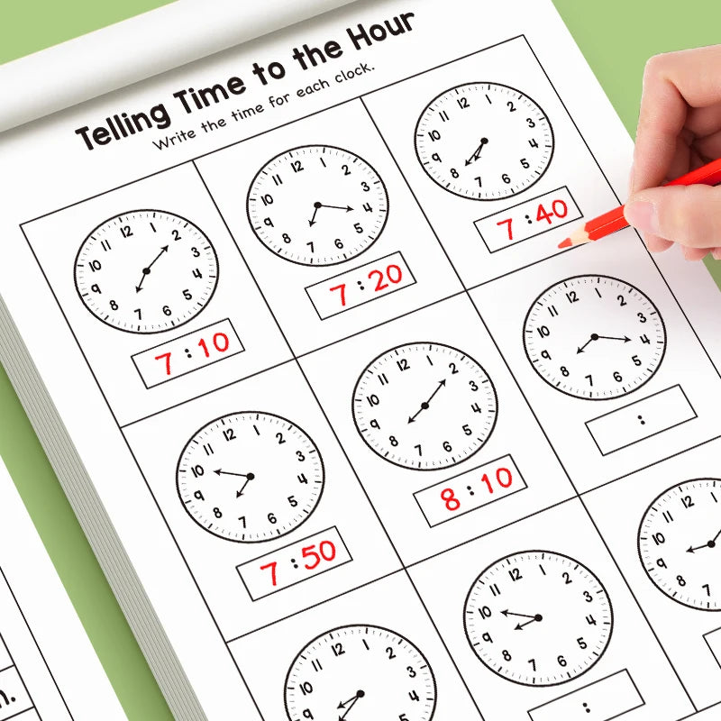 Children's Time Concept Practice Workbook, Suitable
