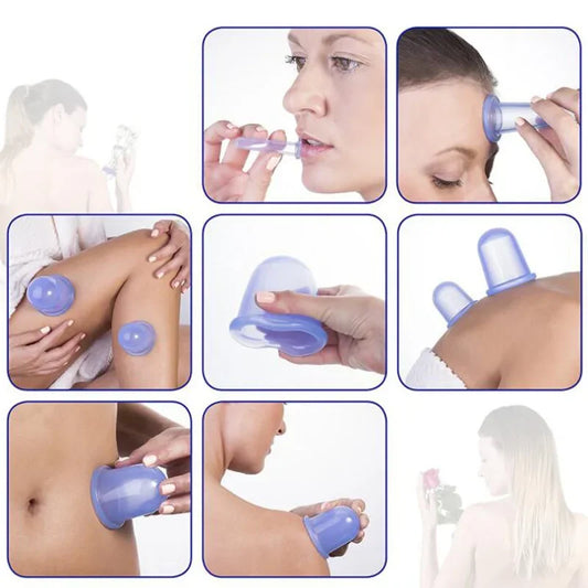 Silicone Vacuum Cupping Massage Jars Anti Cellulite
