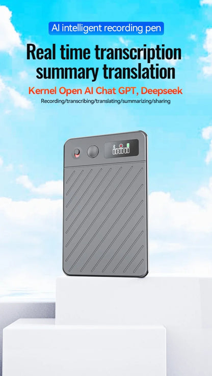 8-256GB AI Voice Recorder with Display Screen Real-Time Transcription